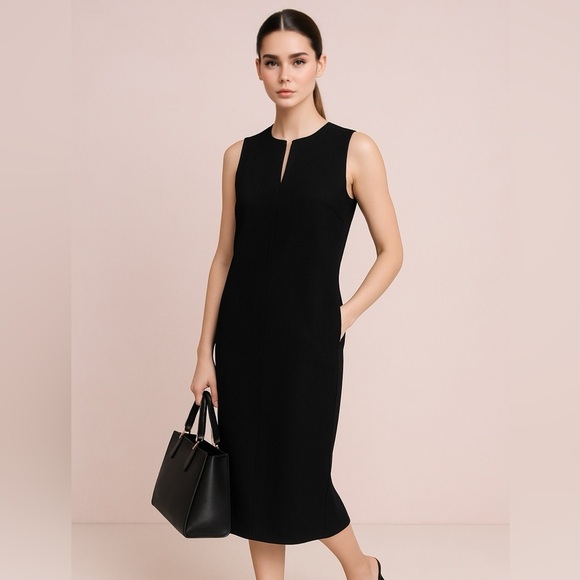 NWT! BANANA REPUBLIC EVERYWHERE PONTE COLUMN MIDI DRESS⭐️ 🧡 - Picture 1 of 10